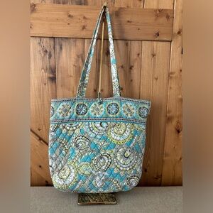 Vera Bradley Tote Bag Shoulder Purse | Retired Patten Peacock Blue Green